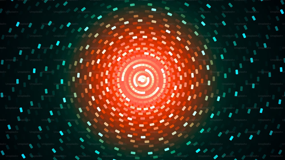 ein roter und blauer Kreis mit schwarzem Hintergrund