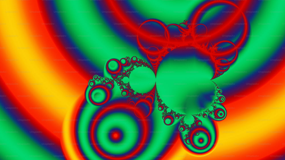 a computer generated image of a green and red swirl