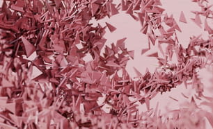 Eine große Gruppe von rosa Konfetti auf einem rosa Hintergrund