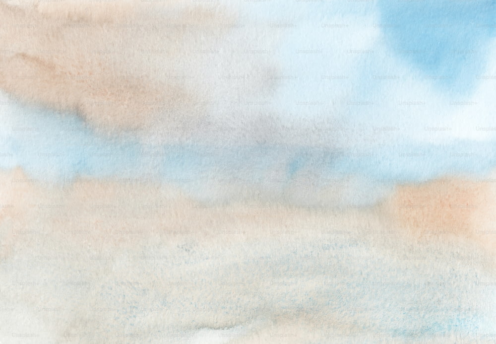 a watercolor painting of a sky with clouds