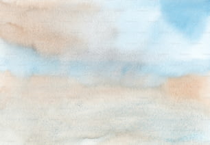 uma pintura em aquarela de um céu com nuvens