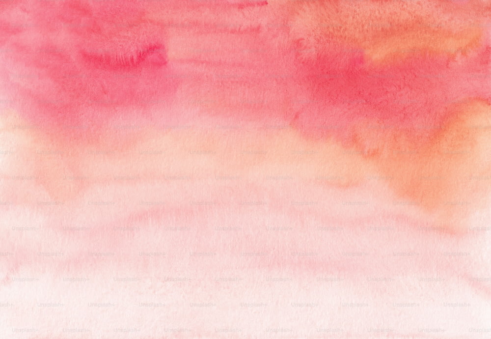 a watercolor painting of a pink and yellow sky