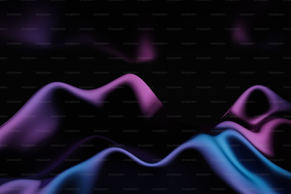 un fondo negro con ondas púrpuras y azules