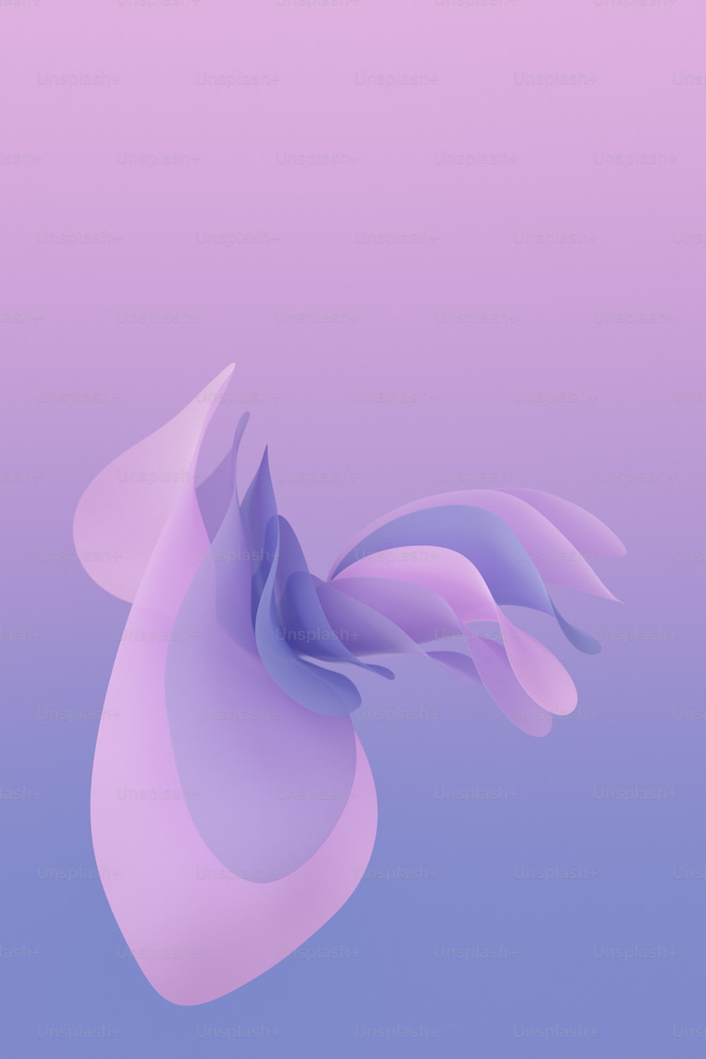Un fond abstrait bleu et rose avec un design incurvé