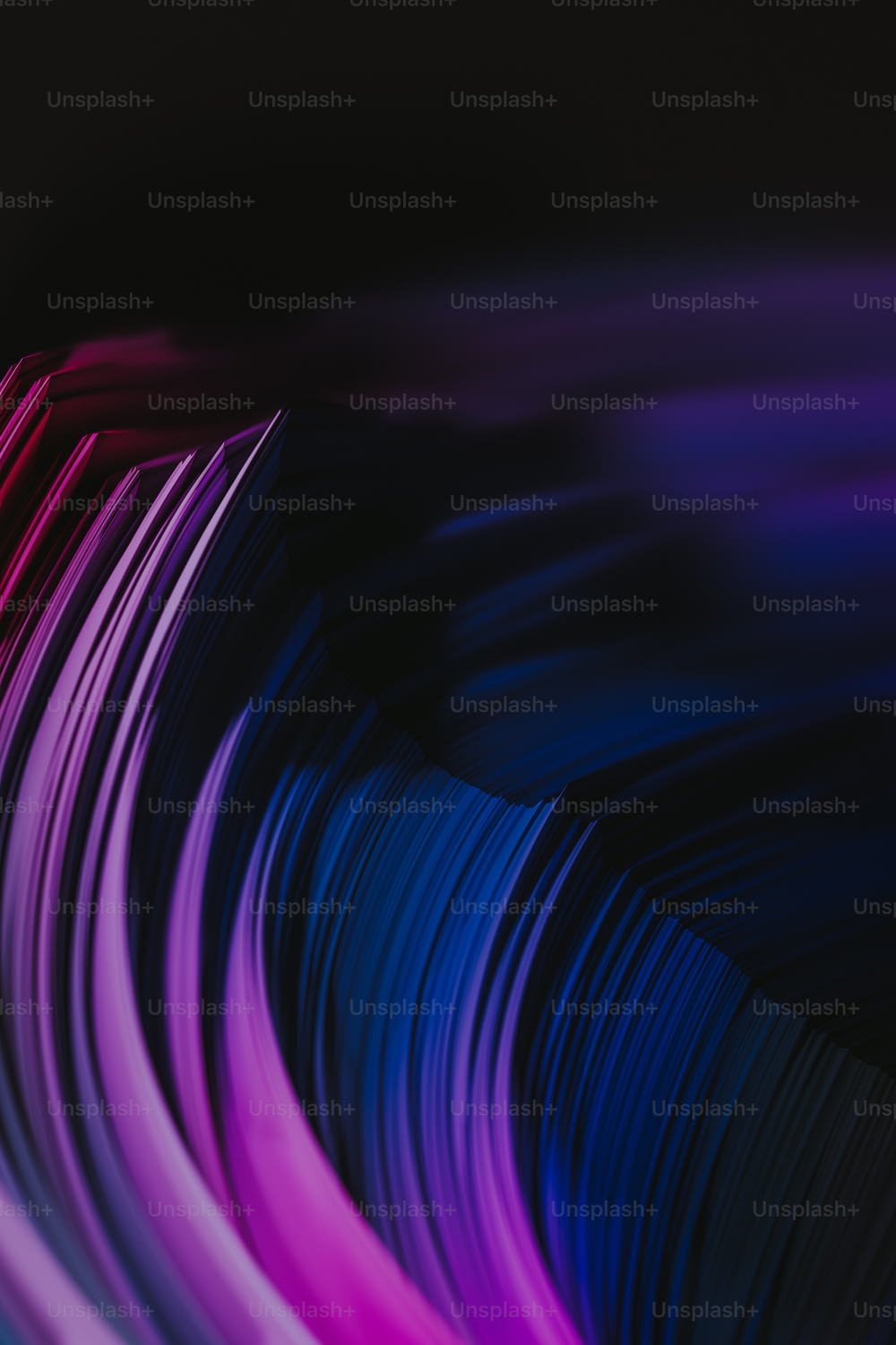 a black background with purple and blue lines