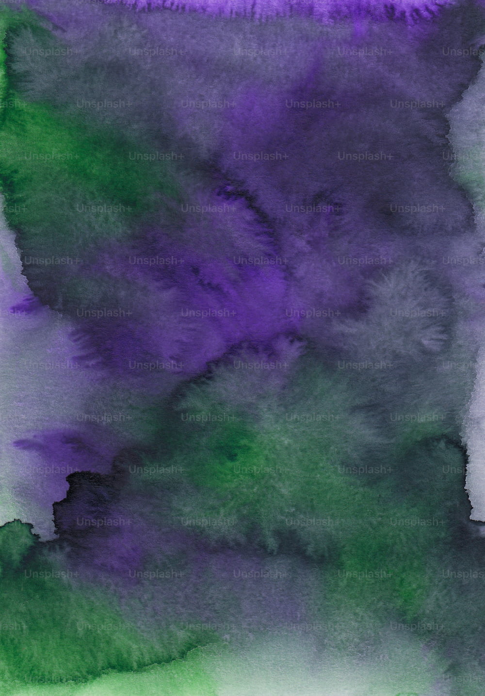 a painting of a purple and green background