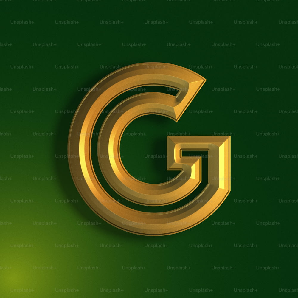 ein goldener Buchstabe G auf grünem Hintergrund