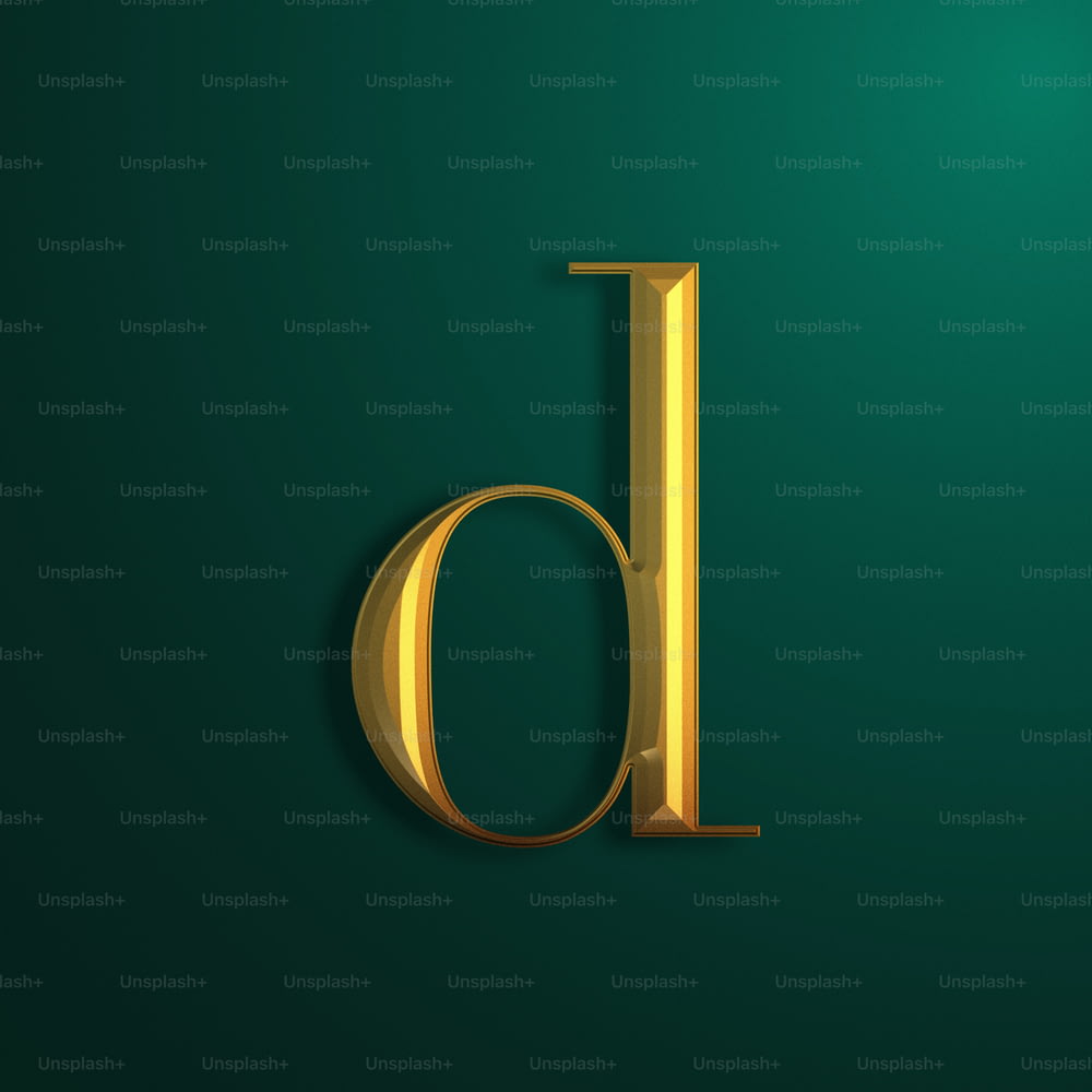 La lettera O in oro su sfondo verde