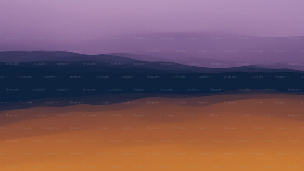 a purple and orange landscape with mountains in the background