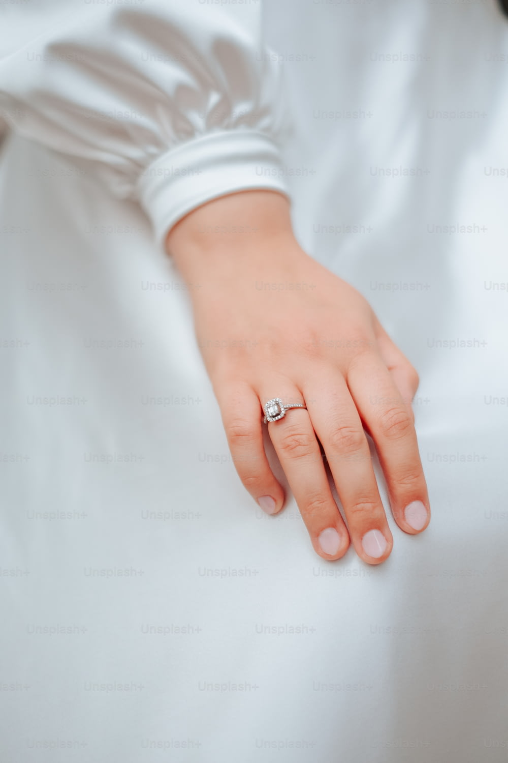 指輪が付いた女性の手