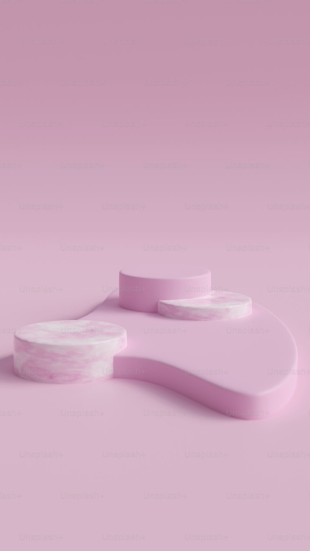 ein rosa-weißes Objekt auf rosa Hintergrund