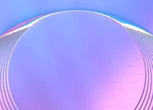 a blue and pink background with a circular design
