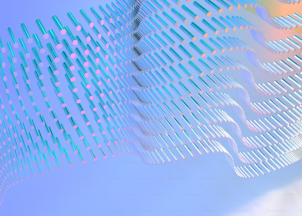 Une image abstraite d’une structure bleue et blanche