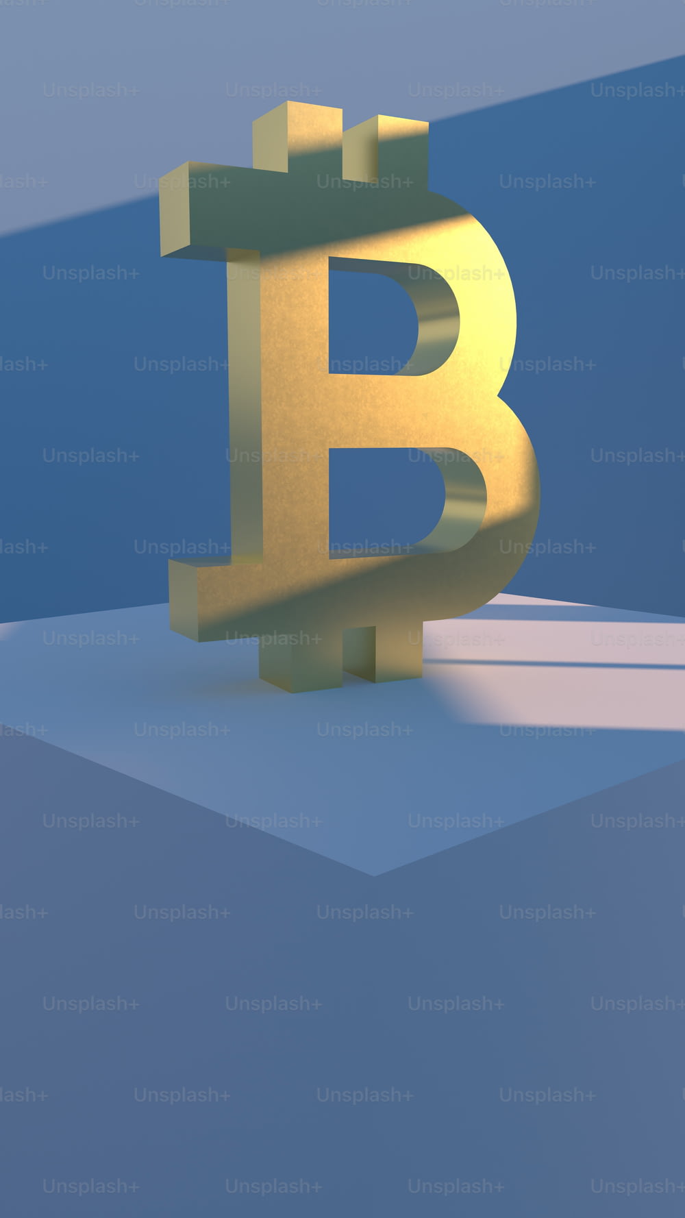 황금 문자 B의 3D 렌더링