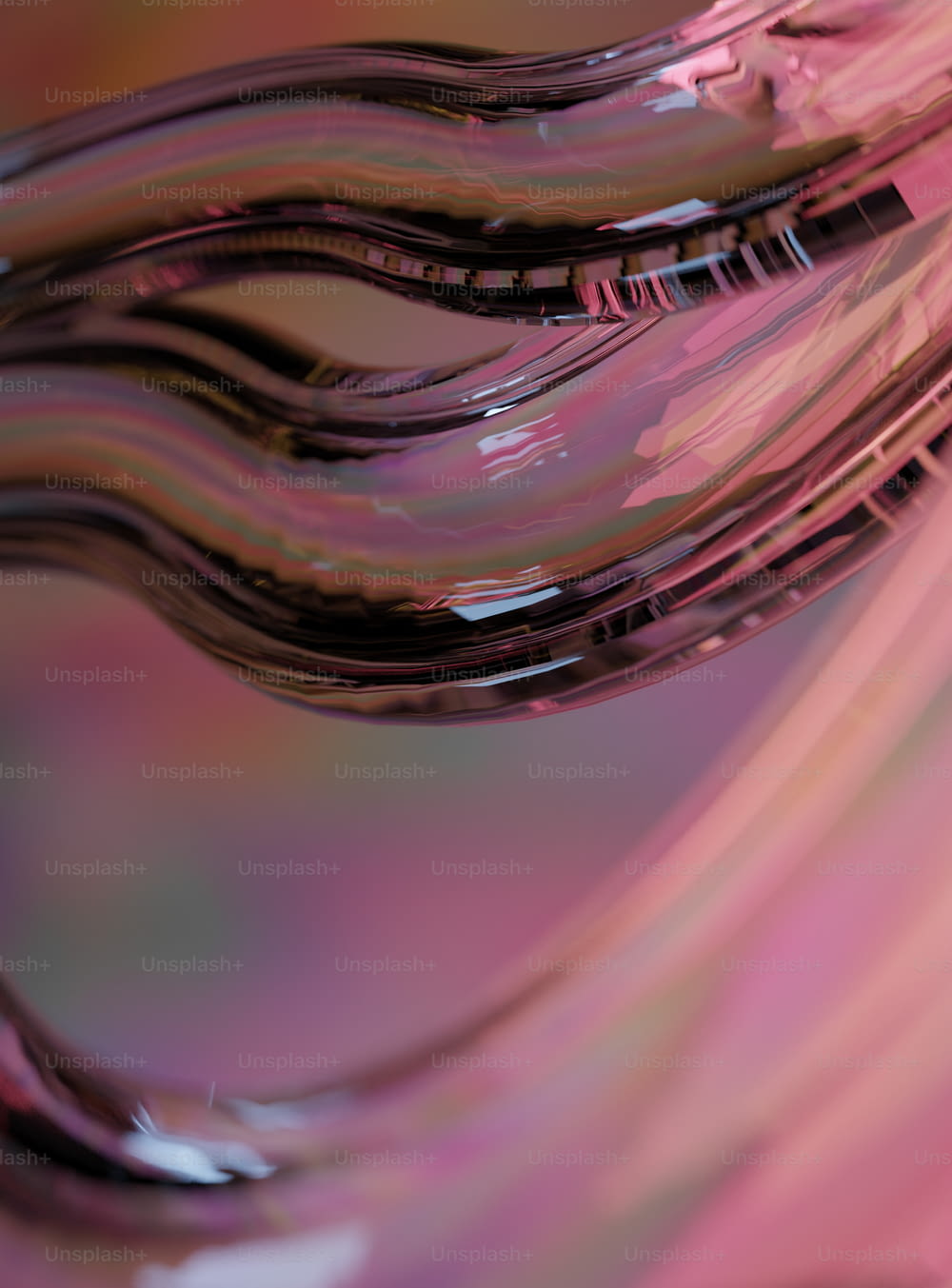 a close up of a pink object with a blurry background