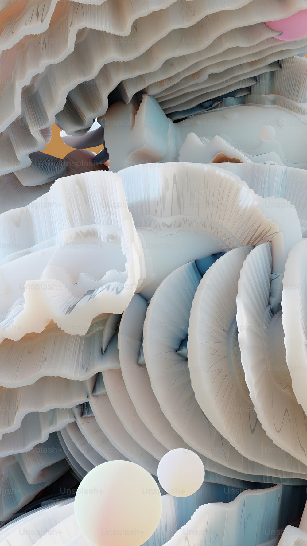 a large group of paper plates stacked on top of each other