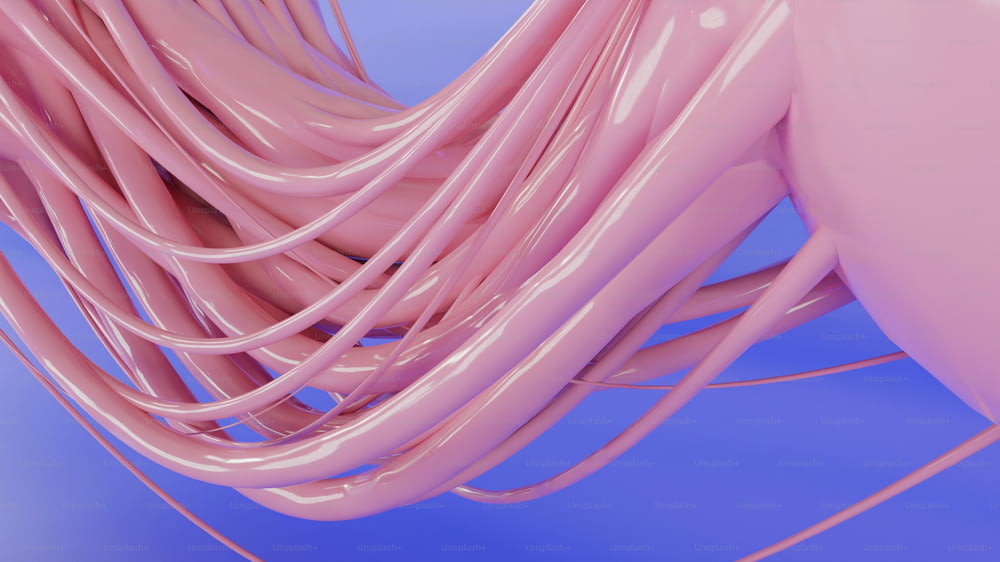 um close up de um monte de fios cor-de-rosa