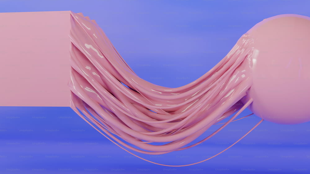 um monte de balões cor-de-rosa flutuando no ar