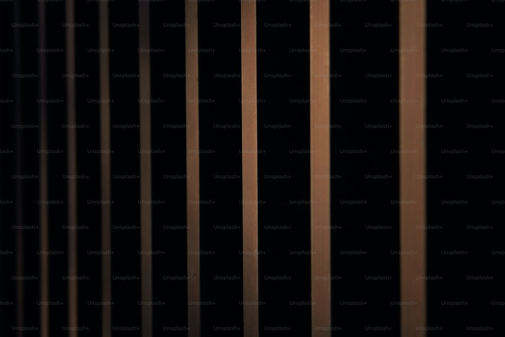 Una foto en blanco y negro de bares en una celda de la cárcel