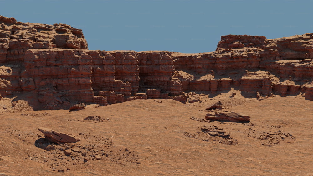 Un affioramento roccioso nel mezzo di un deserto