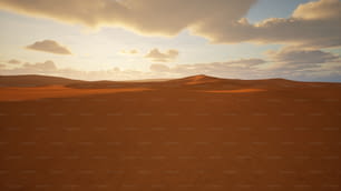 Le soleil se couche sur un paysage désertique