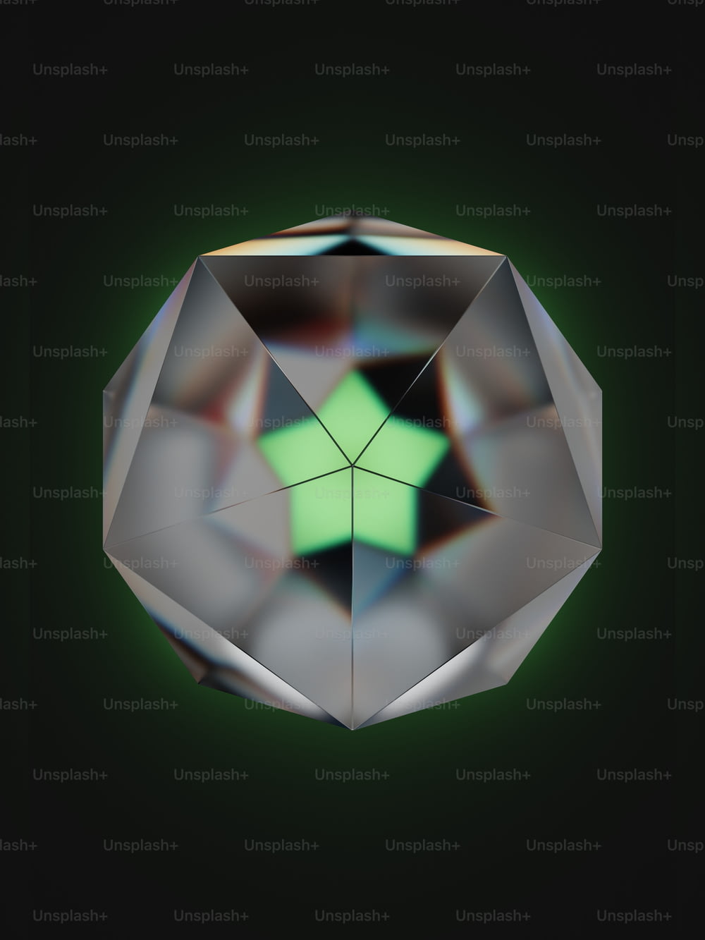 黒い背景に緑の中央を持つダイヤモンド
