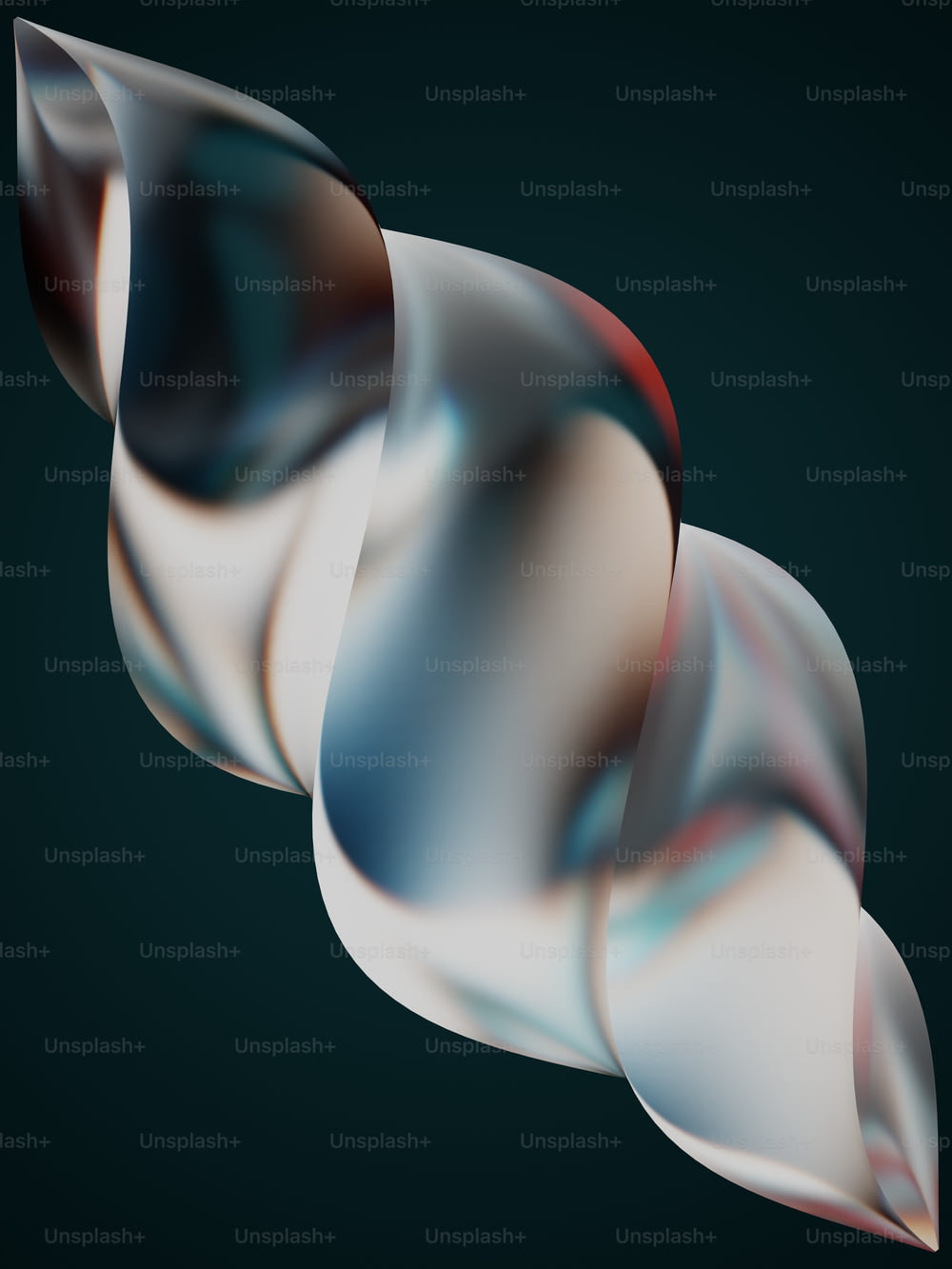 an abstract image of a curved object on a black background