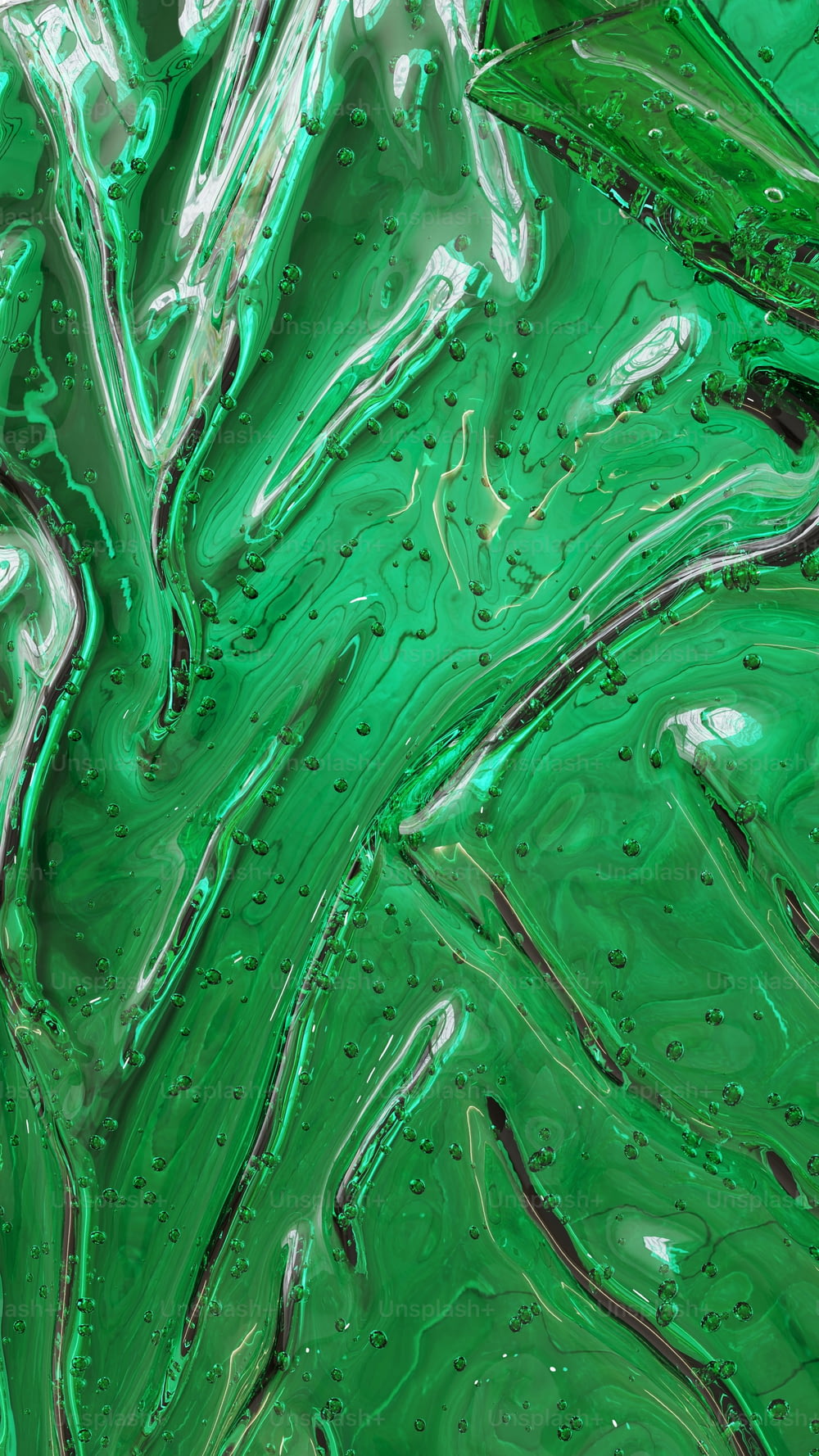 Un primer plano de una textura líquida verde