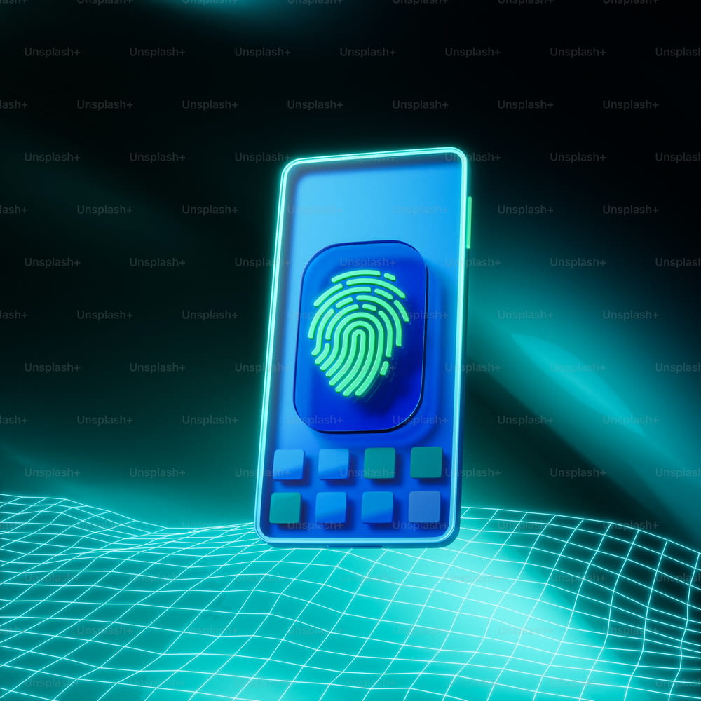 a cell phone with a fingerprint on the screen