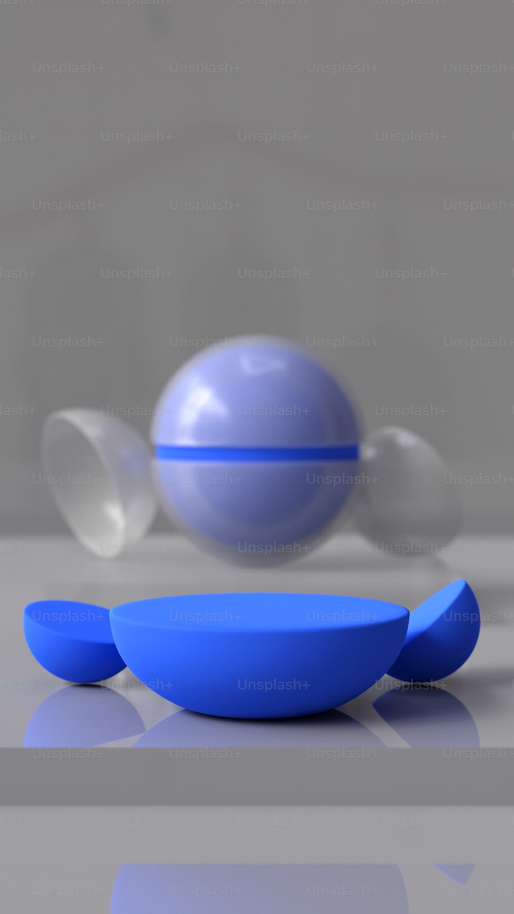 a blue object sitting on top of a table
