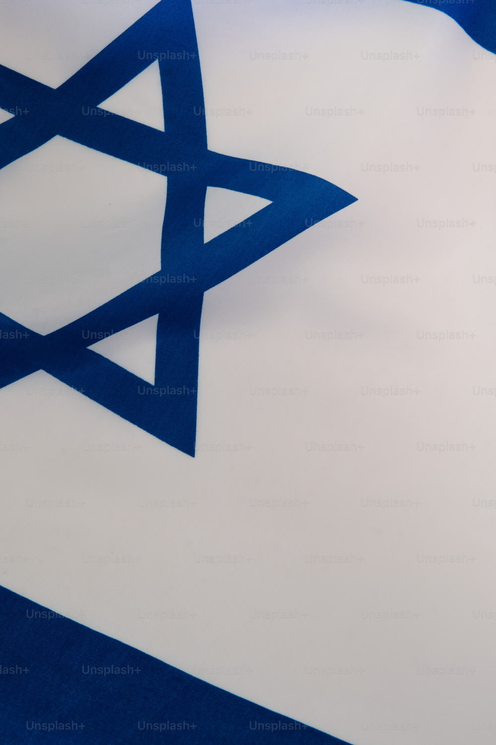 a blue and white flag with a star of david on it