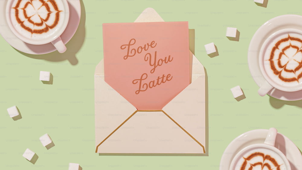 Una tarjeta rosa con las palabras I Love You Hate en ella