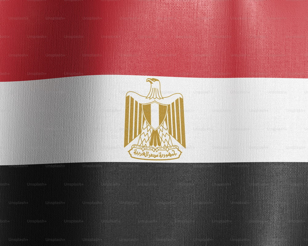 이집트 국기의 클로즈업