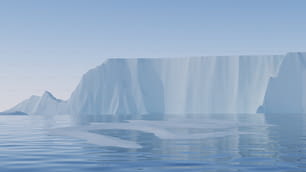 um grande iceberg flutuando no meio do oceano