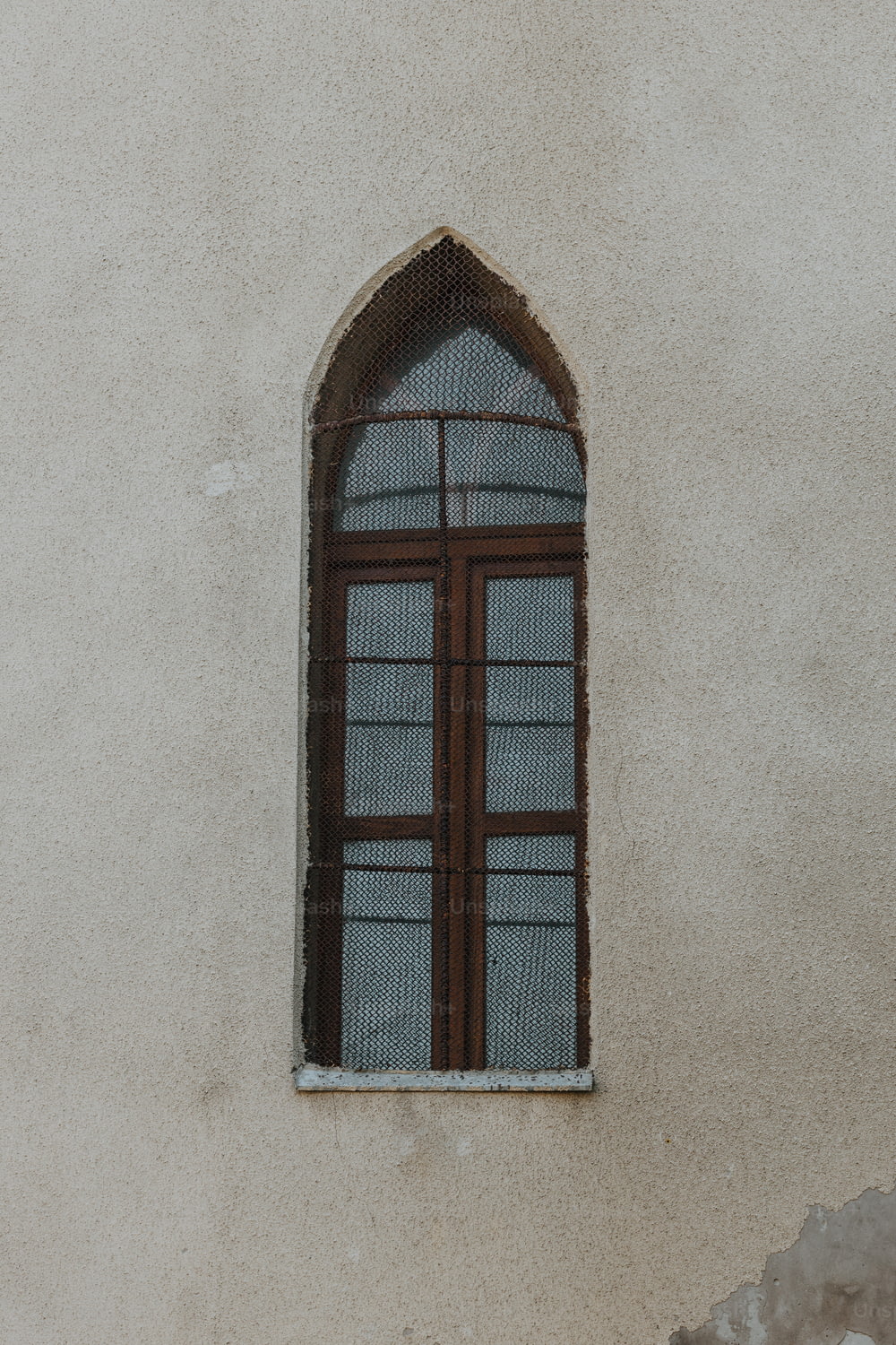 a window on the side of a building