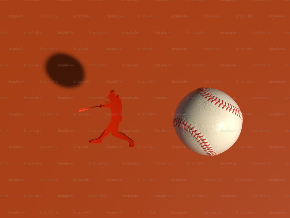 Une balle de baseball et une balle de baseball sur fond orange