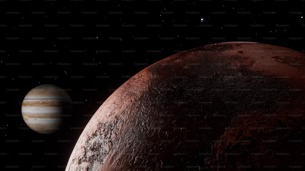 Rappresentazione artistica di un pianeta e della sua luna