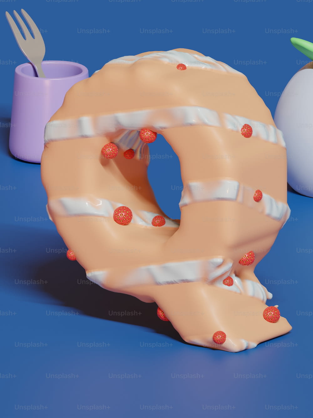 테이블 위에 앉아있는 도넛
