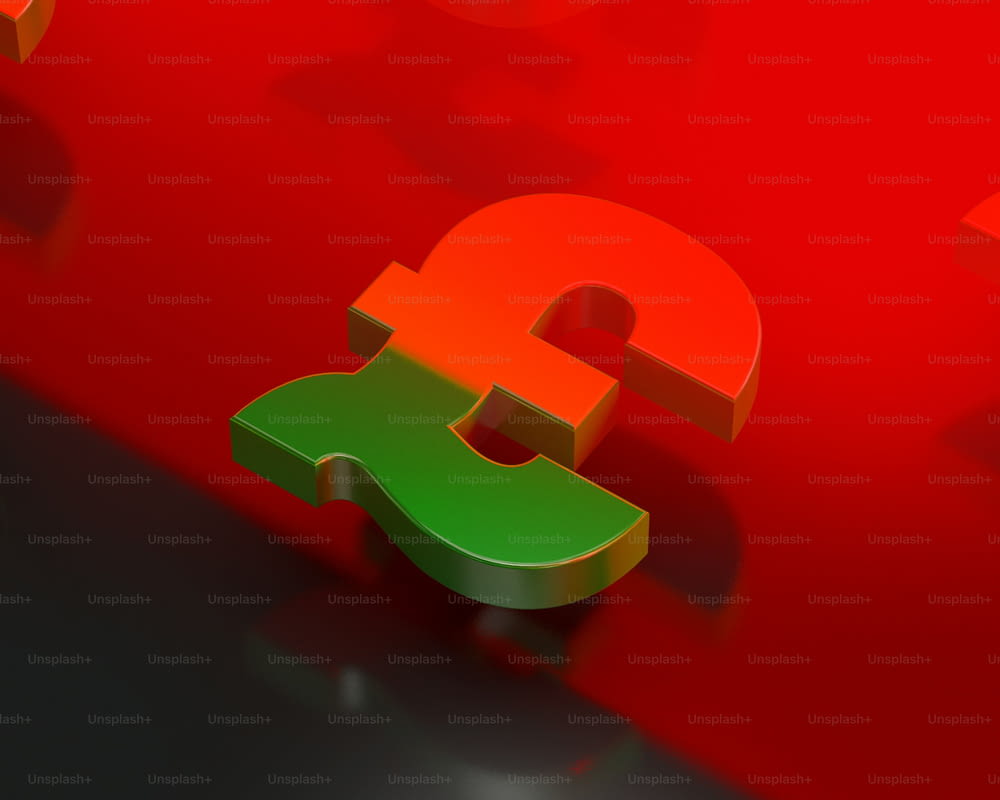 a 3d image of a green and red letter