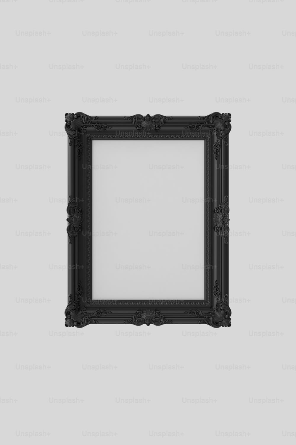 a black frame with a white background