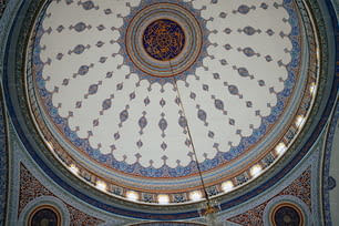 the ceiling of the dome of a building