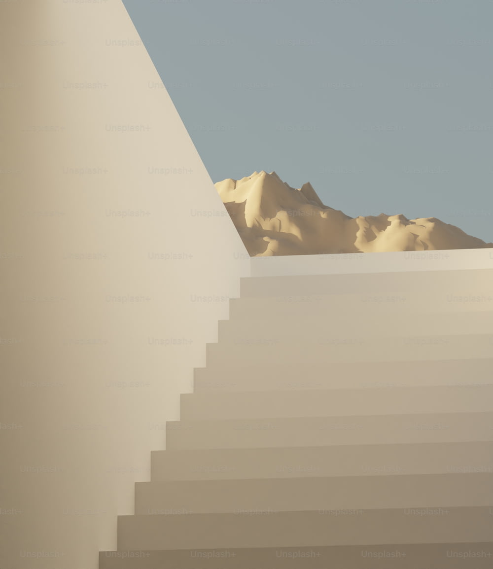 un conjunto de escaleras que conducen a una monta�ña