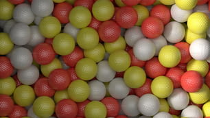 a bunch of balls that are all different colors