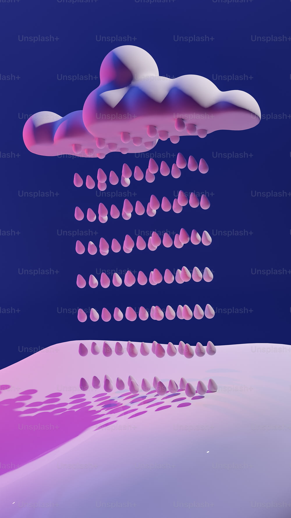 Una imagen generada por computadora de una nube rosa
