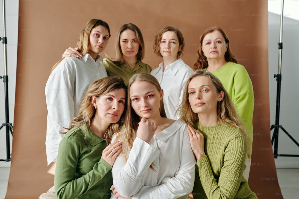 a group of women posing for a picture