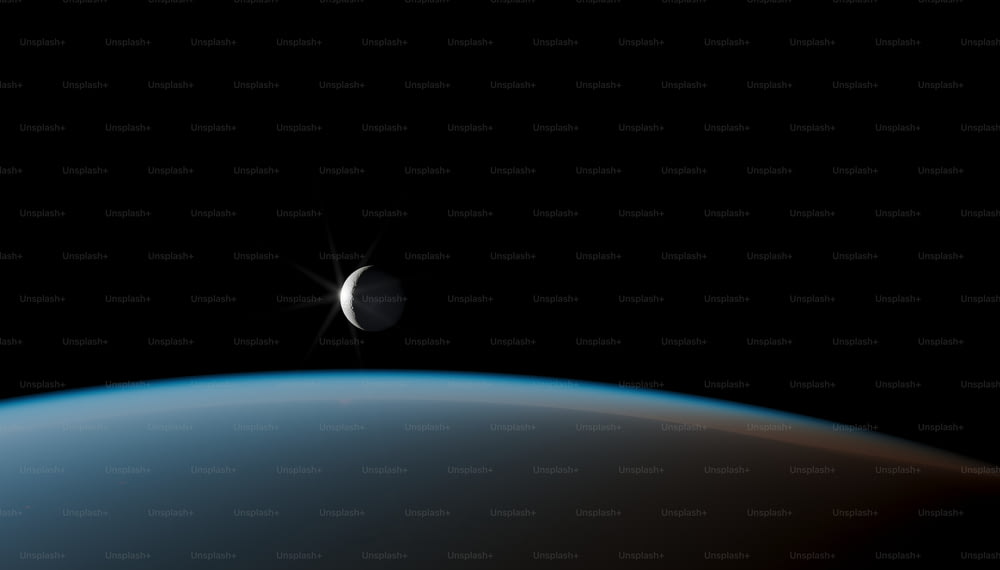 a view of the moon and the earth from space