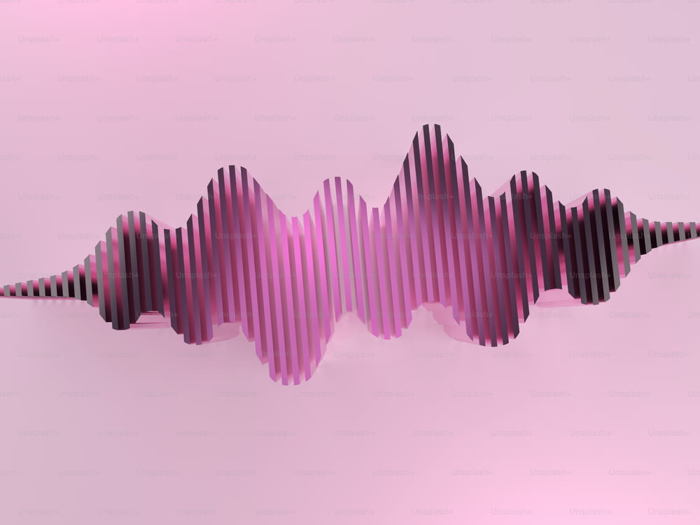 a pink and black sound wave on a pink background