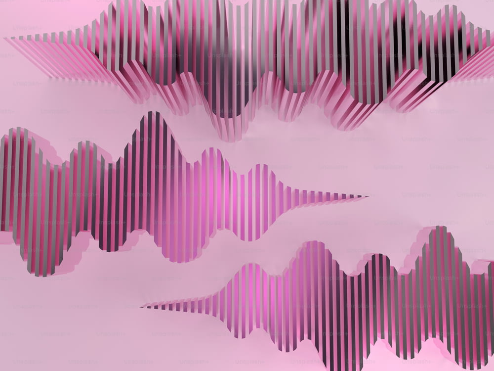 ピンクと黒の抽象的背景に波線