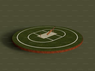 a baseball field with a baseball bat in the middle of it