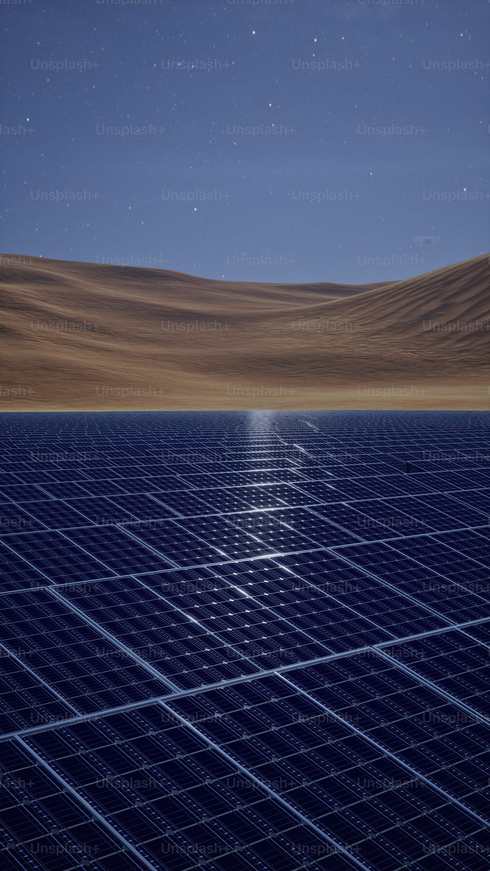 a solar panel in the middle of a desert